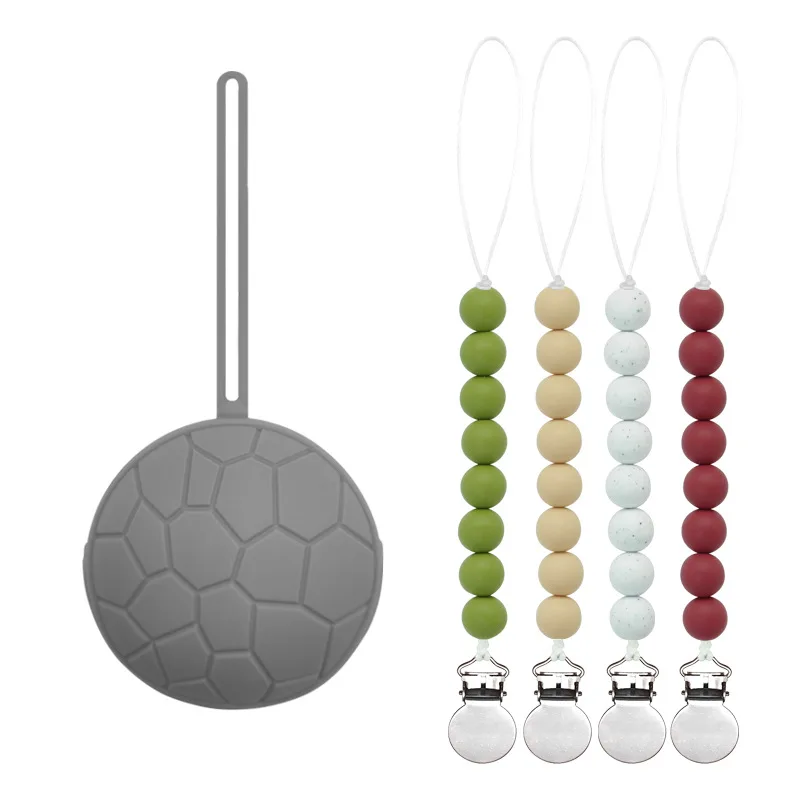 Wholesale Chewable Beaded Holder Wooden Dummy Baby Silicone Soother Chain Pacifier Clip