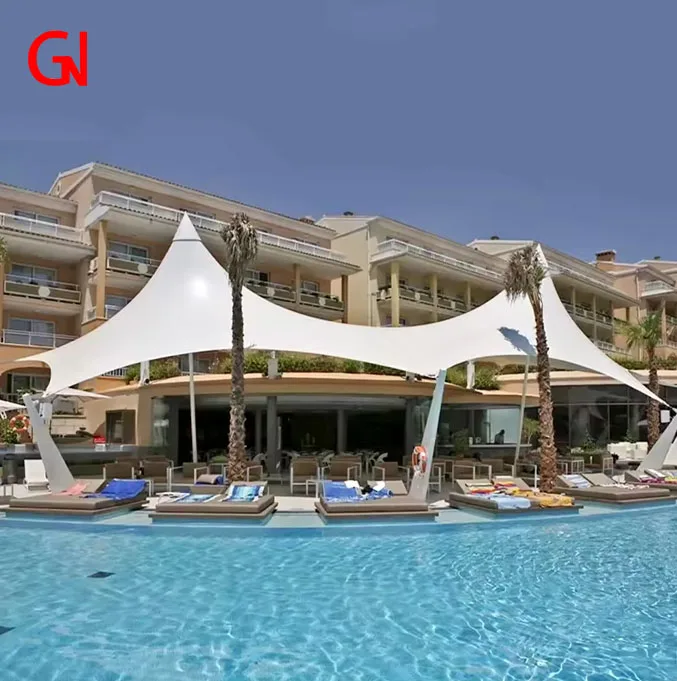 PVDF мембранный брезентовый тент на растяжение крыши, навес для парковки автомобиля, укрытие, палатка для парковки автомобиля