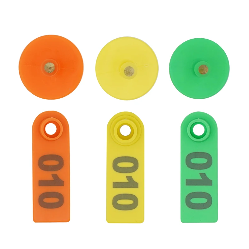 Livestock Animal Identification Laser Printing PE Plastic Ear Tag Colorful Sheep Goat Tracking Mark With Number