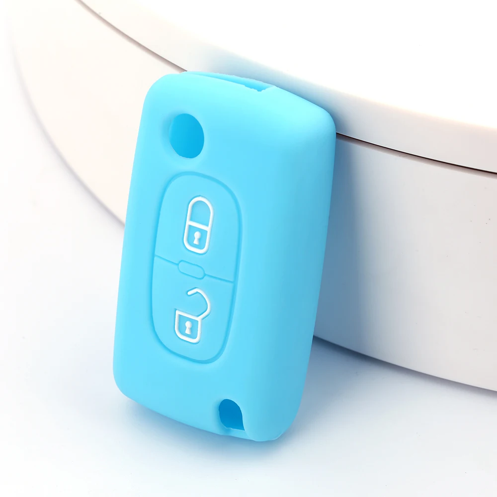 Factory Supply Low Price Protective Silicone Folding 2 Buttons Car Key Cover Case