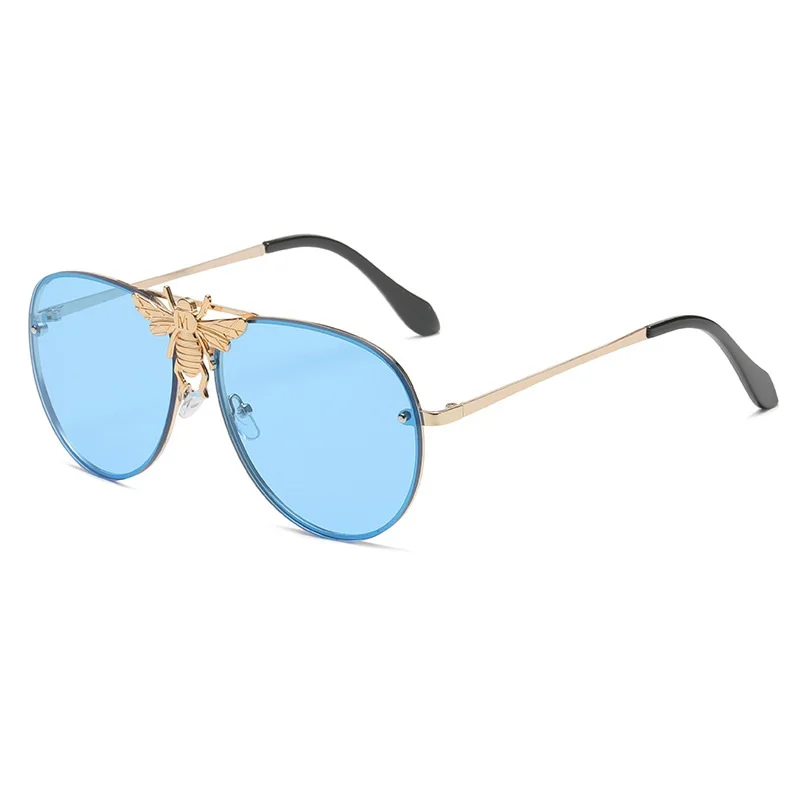 Hot Selling Spectacle Bee Sun Glasses Metal Frame Eyeglasses Shades Oval Color Changing Gafas De Sol Eyewear Unisex Sun