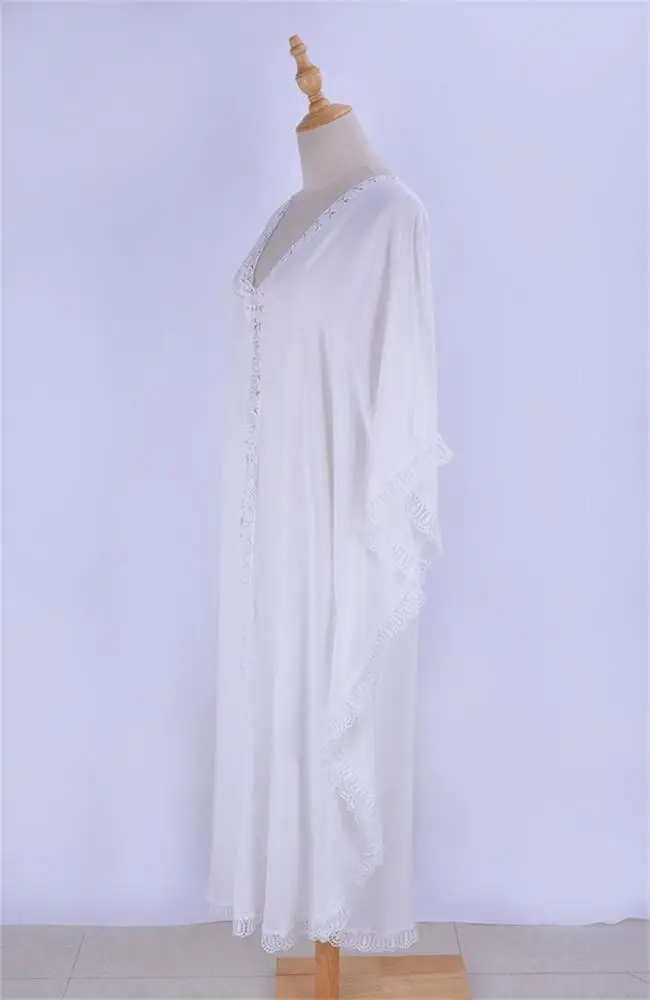 C3539 Women Casual Cover Ups Summer White Tunic Beach Kaftans Wholesale India
