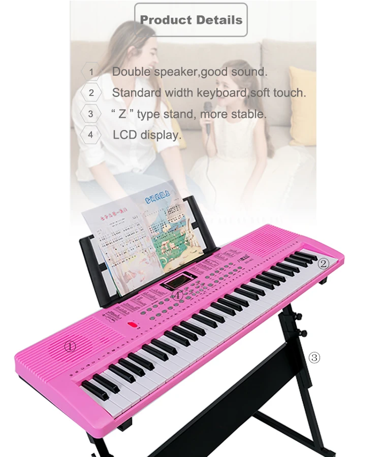 New and Professional Digital Piano Midi Keyboard Organ with Two Speaker Stereo for Beginnings