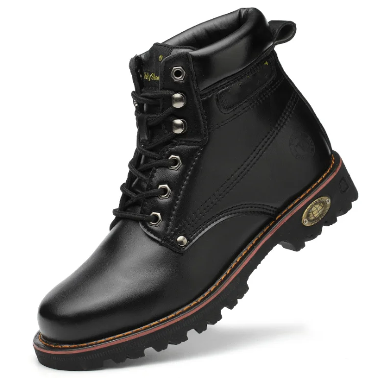  Безопасность Sepatu промышленные Высокие Стальные ботинки из искусственной кожи с высоким стальным носком Пользовательский логотип бренда индийская Армейская Обувь