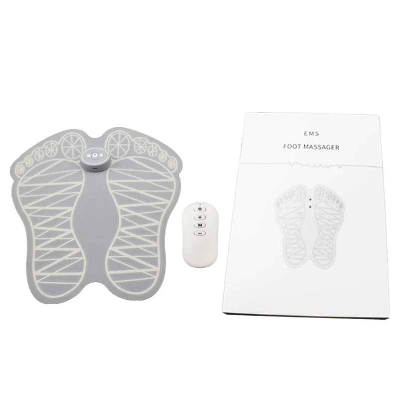 Color Box EMS Mini Hand Held Power Electric USB Low Frequency Vibrating Body Leg Foot Massager Grey OEM Logo ABS PU K05 Durable