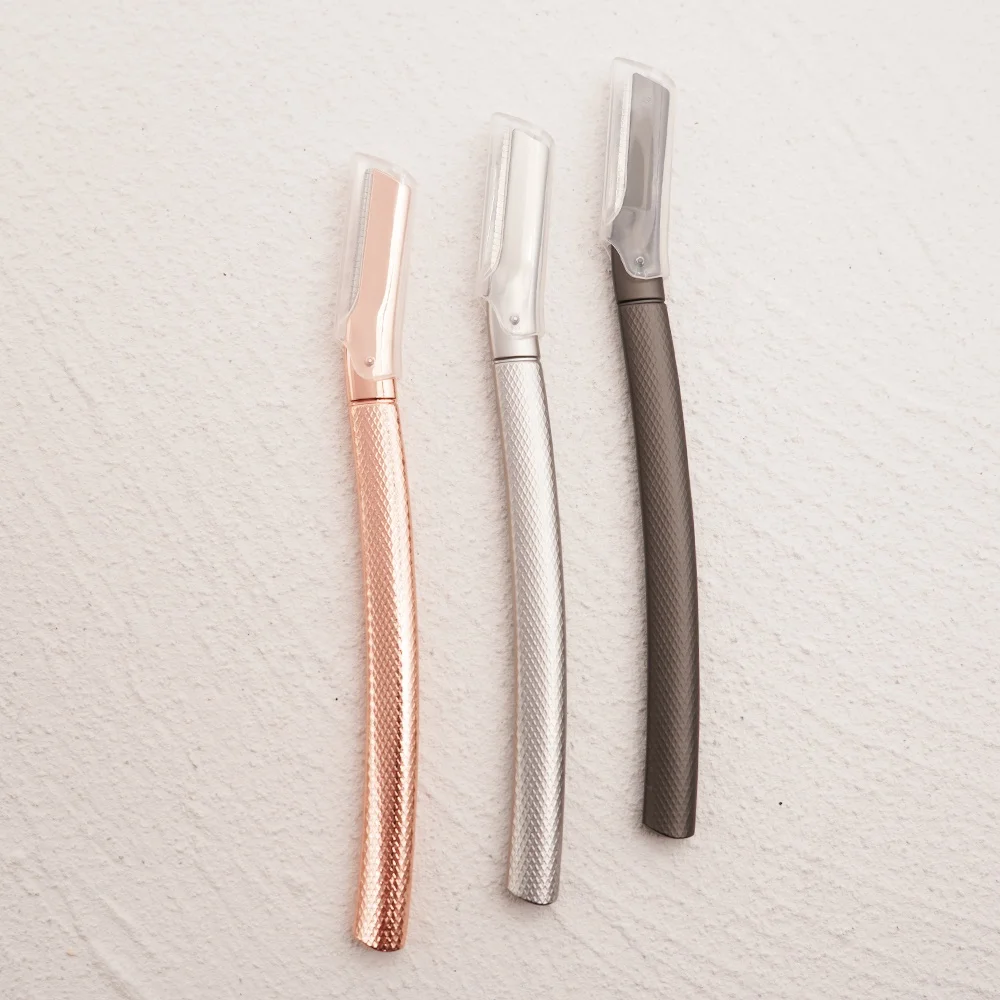 Ultra Modern Fashion Hair Removal Ladies Dermaplaning Tool Facial Eyebrow Razor Using a Metal Handle Eyebrow Razor Trimmer