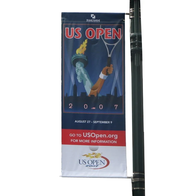 Bestful Signs Campaign Street light pole double sided banner with brackets and pole
