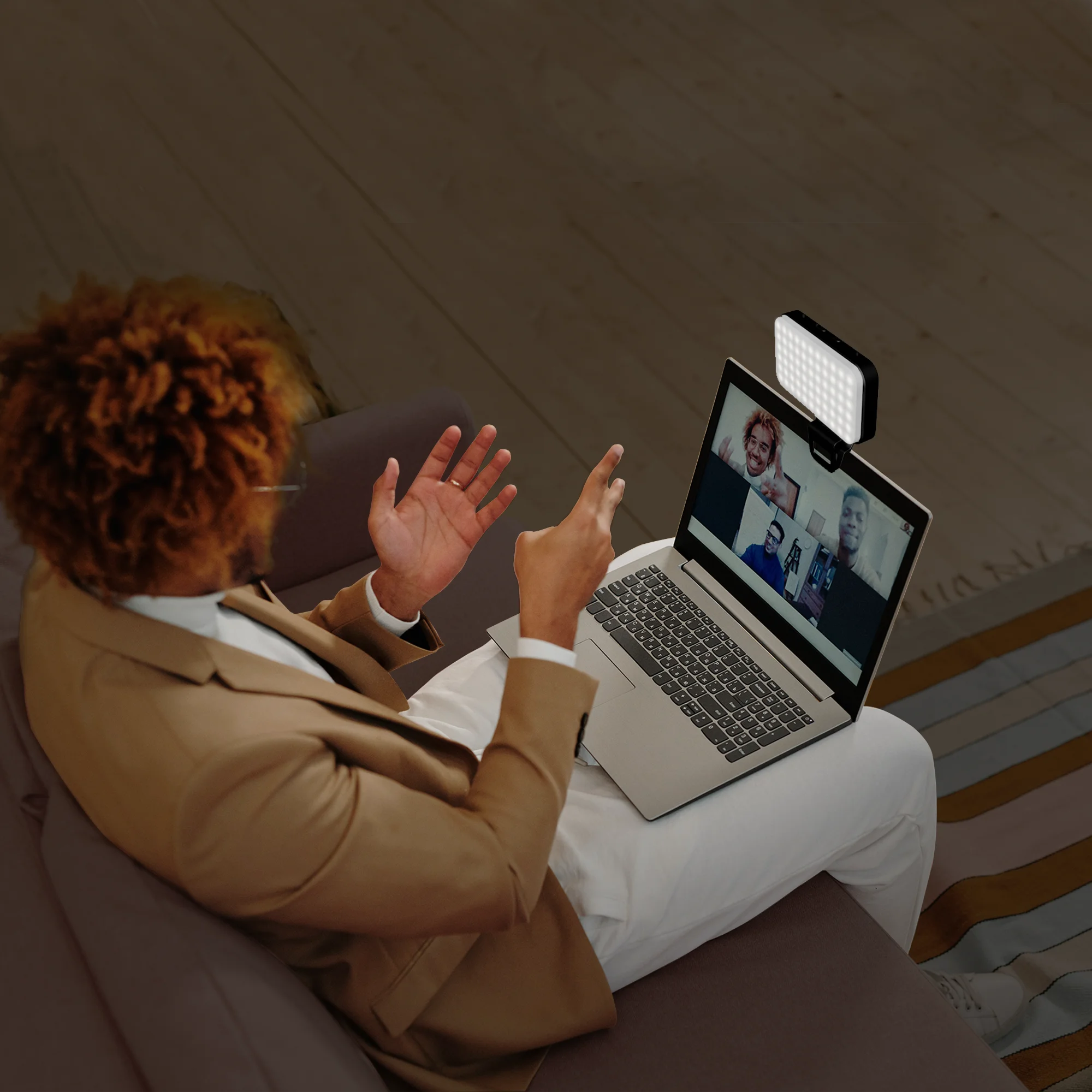 Streaming Photography Vlogging Conference Lighting Kit Dimmable & Rechargeable Phone Clip On Ring Light For Phone