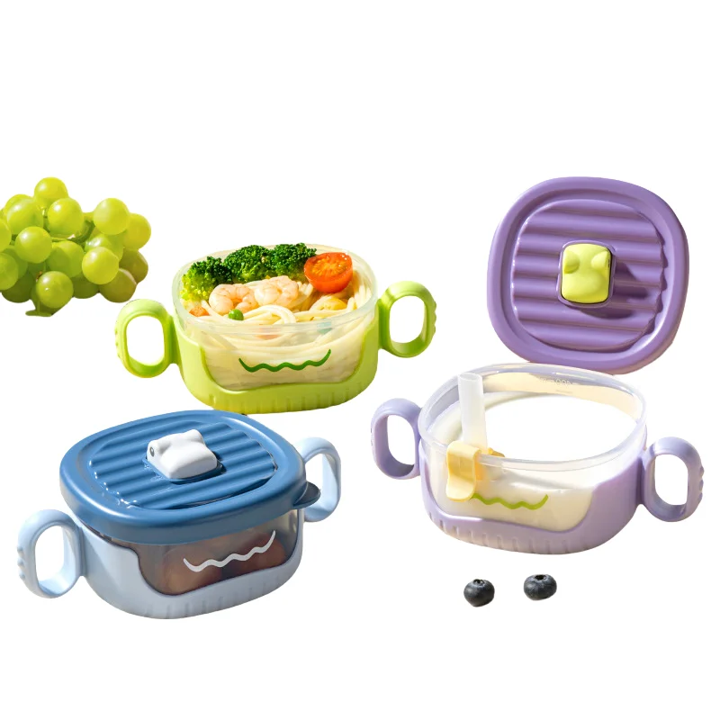 Baby food bowl, baby special eating bowl, anti-drop with scale, portable tableware for going out
