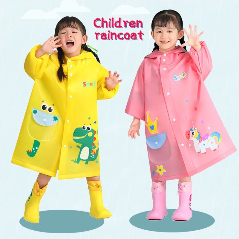 New Unicorn Children Raincoat Kids Boys Girls Waterproof Jumpsuit Hooded Cartoon Dinosaur Baby Rainwear and Pants