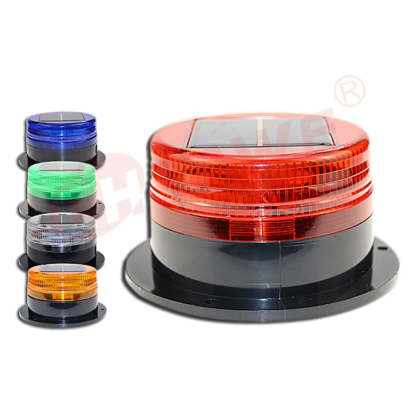 Solar Magnetic LED Traffic Emergency Strobe Beacon Warning Light Solar Powered Flashing Light