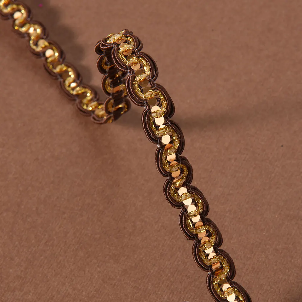 Metallic Braided Gimp Trim Crafts Ribbon for Wedding Birthday Party Decoration