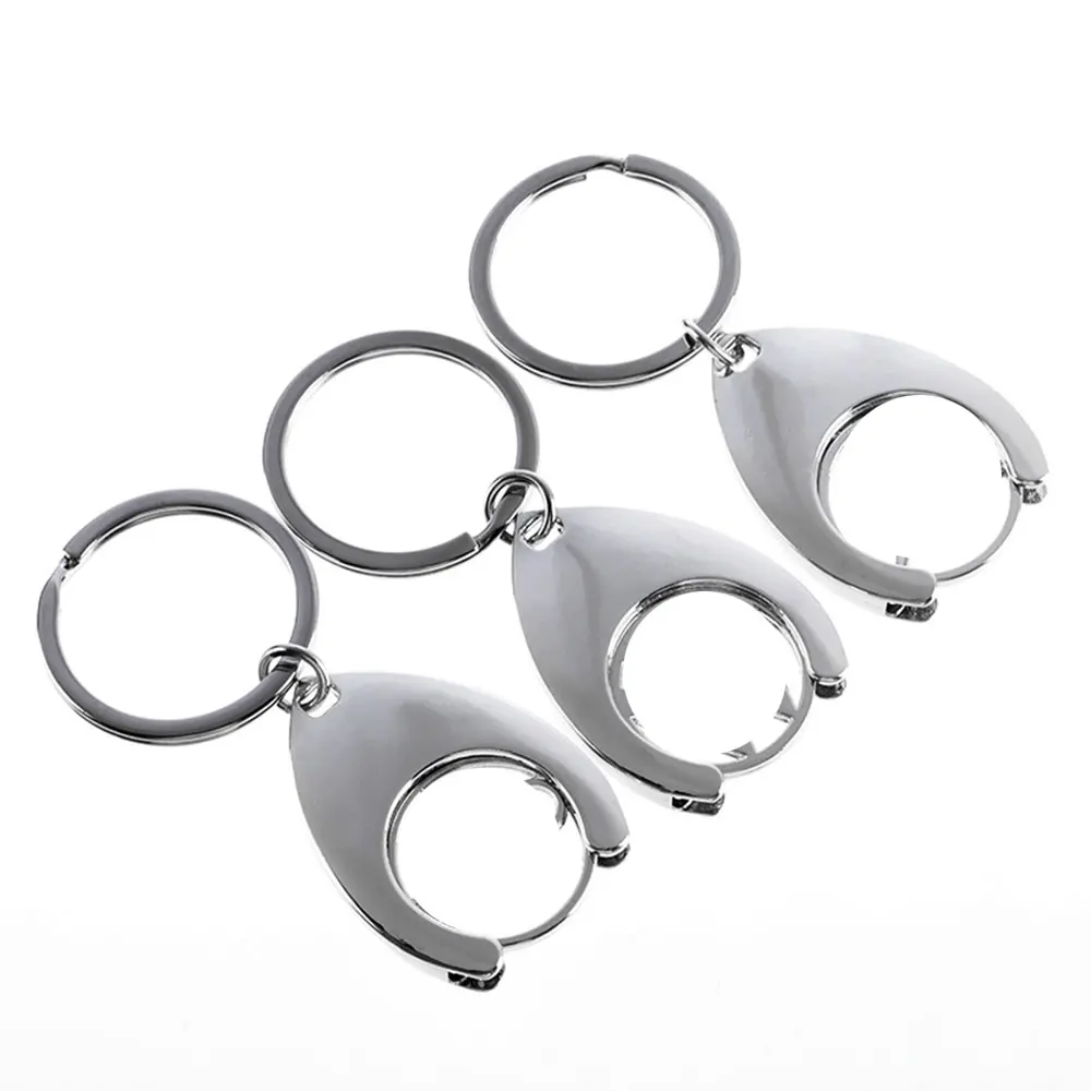 Автомобильный брелок для ключей портативный с корзиной покупок/евро/пустые монеты жетоны подвеска прочный металлический держатель монет продуктовых магазинов