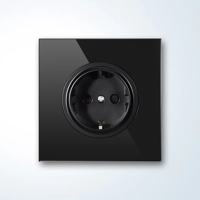 YINKA White Switch Socket Panel Single and Double Control Mirror Wall Tempered Glass Point Switch Panel Home