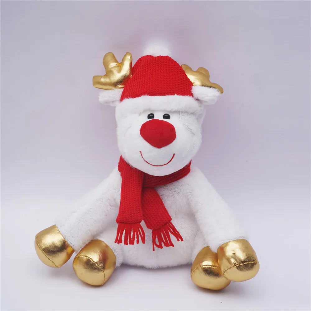 colorful Plush Christmas Camel Animal Toy with Hat and Scarf Filling Plush Camel Animal High Quality Toy Plush Reindeer Toy
