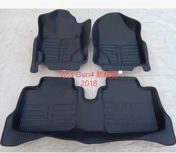 4X4Hot Pressed New Design Pvc Leather two Rows Car Floor Mats Hight Quality Special Car Mats For Toyota Hilux 2016-2022