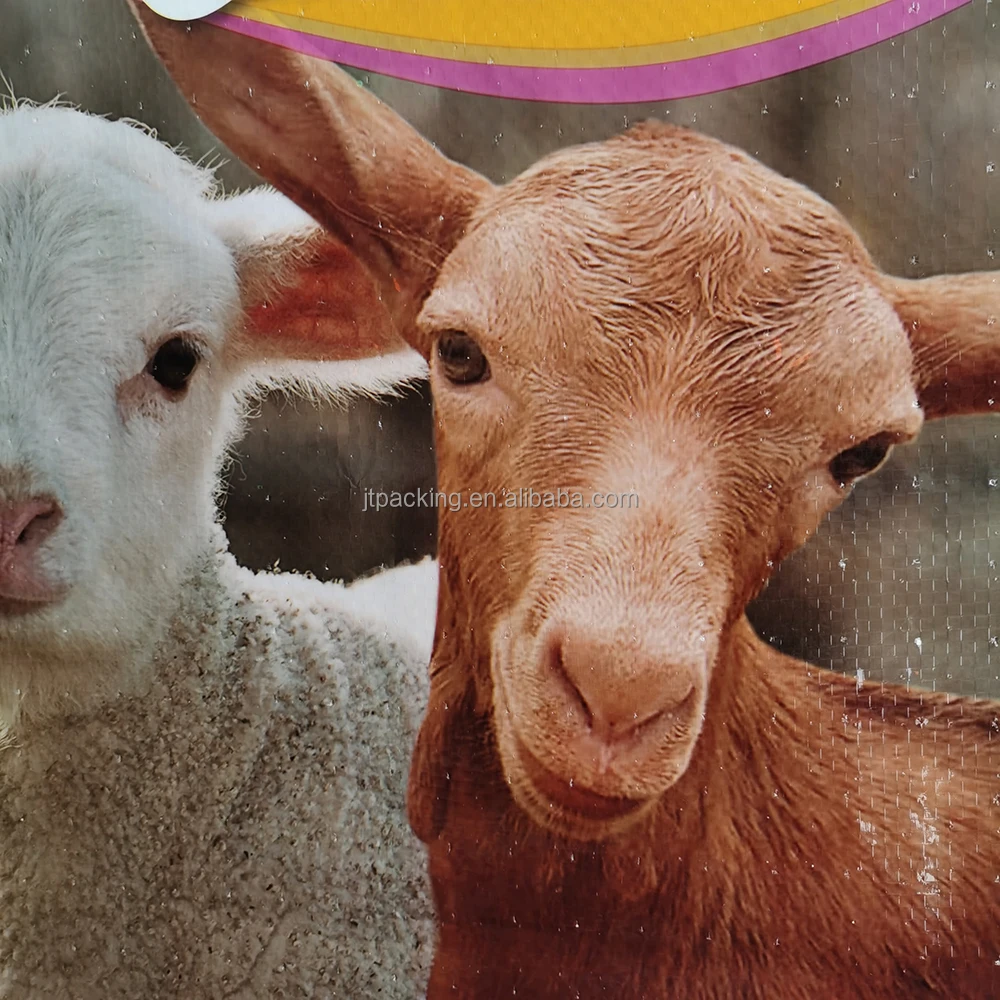 Customize Laminated Bags M-shape Edge PP Woven Bag Animals Feed Sack 25kg 50kg for Rice Grain