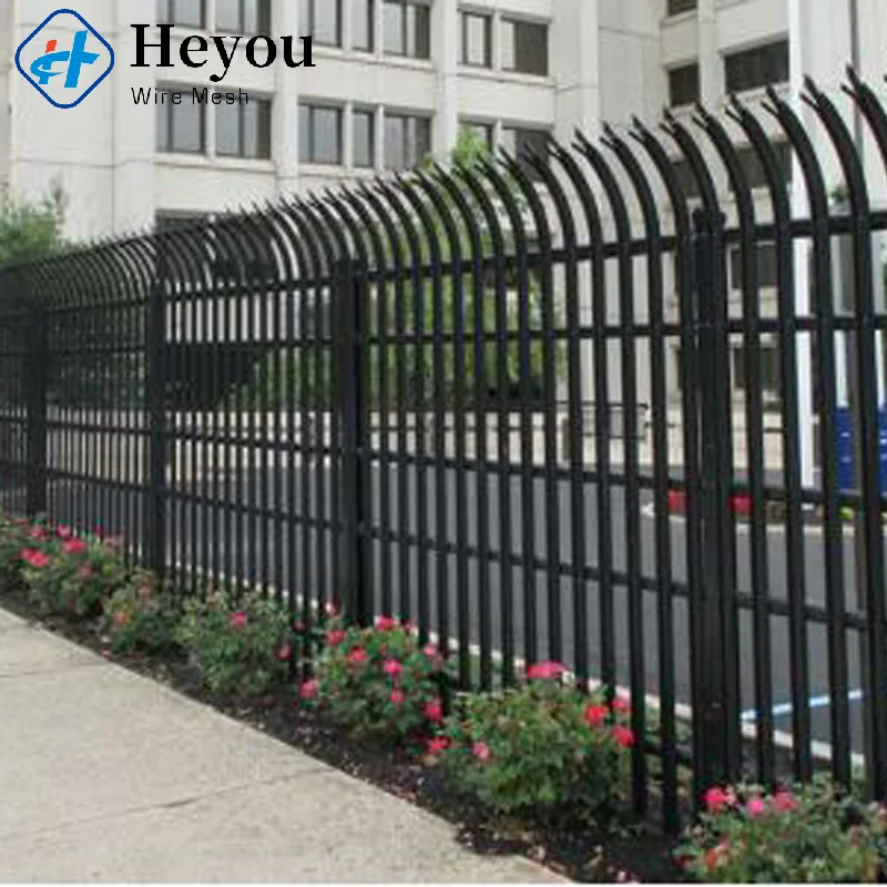 Euro Style Metal Palisade Fence / Wrought Iron Fence Panel Low Price