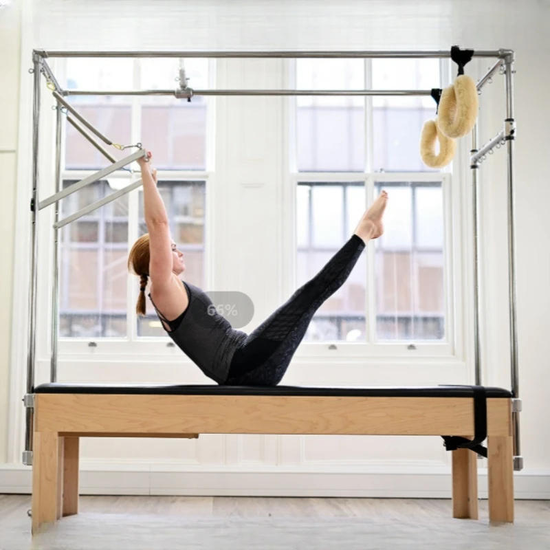 Wooden Equipment White Cadillac Pilates Reformers Home Gym Reformer Pilates Bed