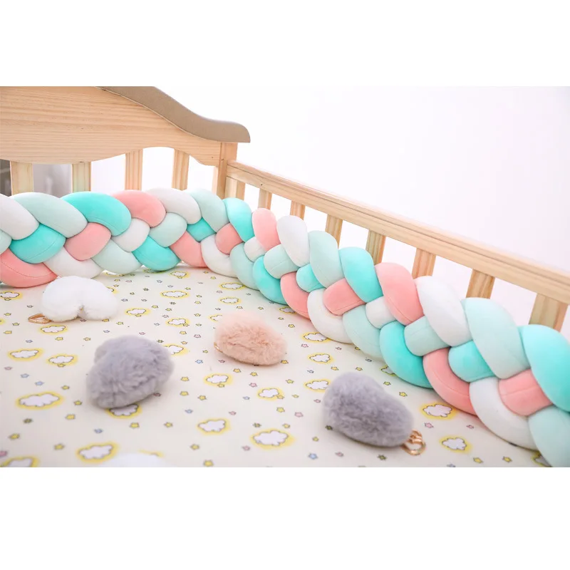 New born knot pillow parachoque de cama de beb crib protector baby braided bed bumper for cribbabys pillow