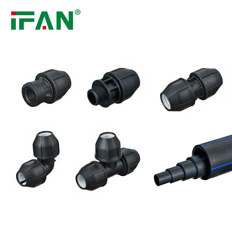 IFAN ISO 4427 Professional Supply PE Pipe Fittings 20-110MM HDPE Plug PP Compression Fitting