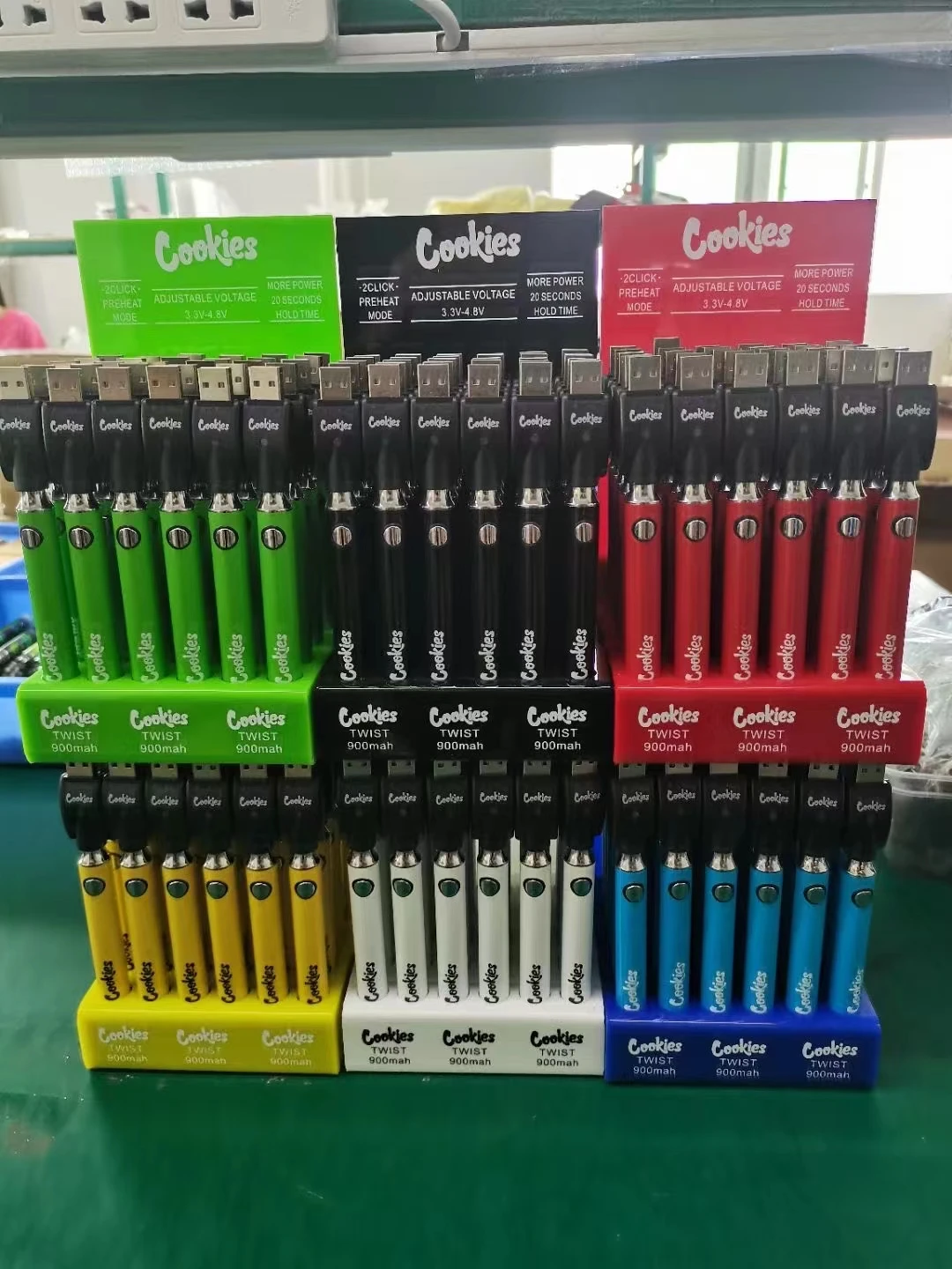 LOW MOQ Cookies battery pen 510 thread 900mah cbd custom LOGO vape Vision