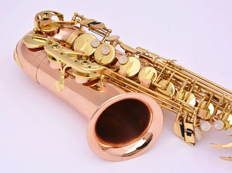 Фосфористая медь альт-Инструмент аксессуары Китай Sax золотой лак Профессиональный Eb Саксофон альт