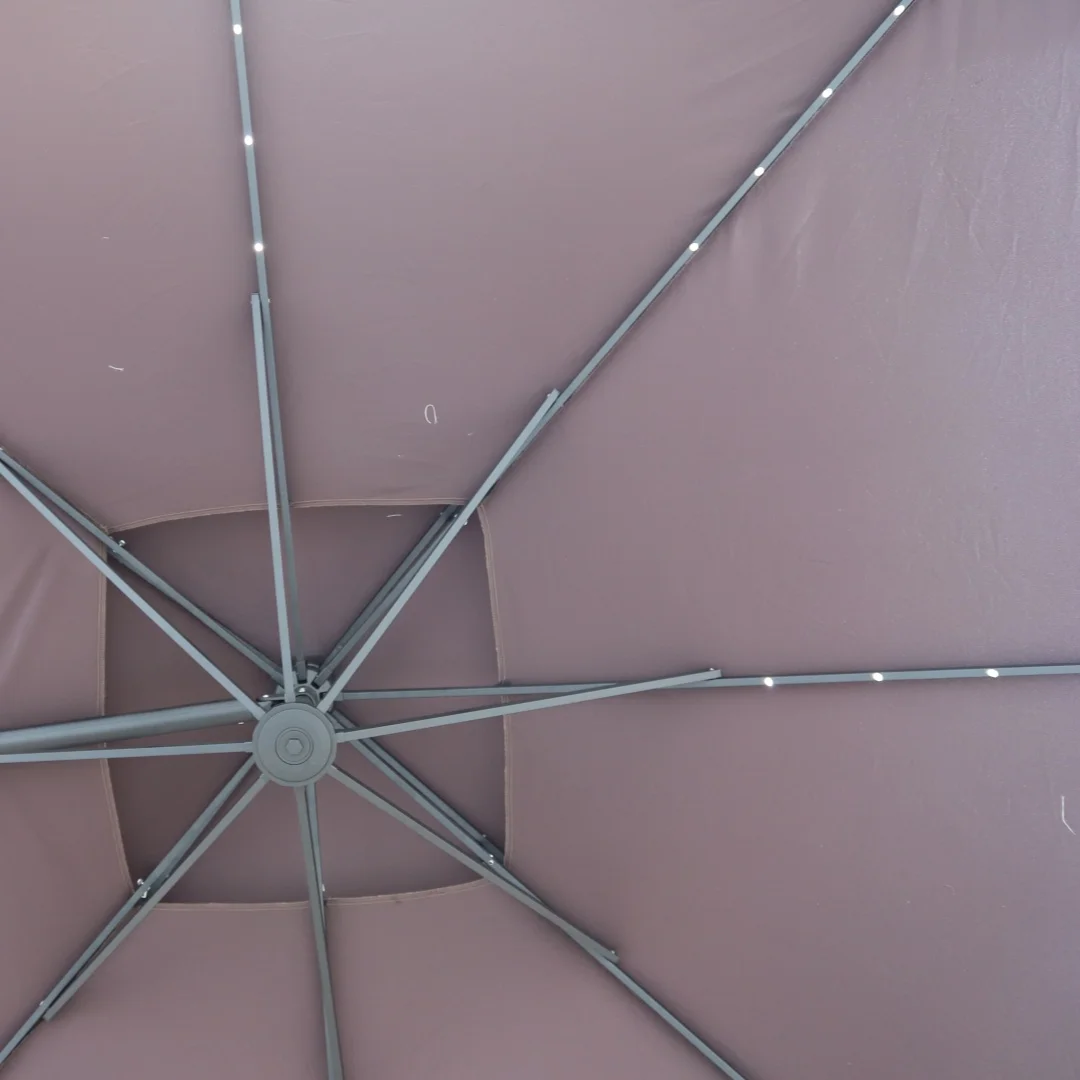 Swimming Pool Aluminum Large Outdoor Double Layers Parasol Garden Sun Patio Roman Umbrellas with Led Light