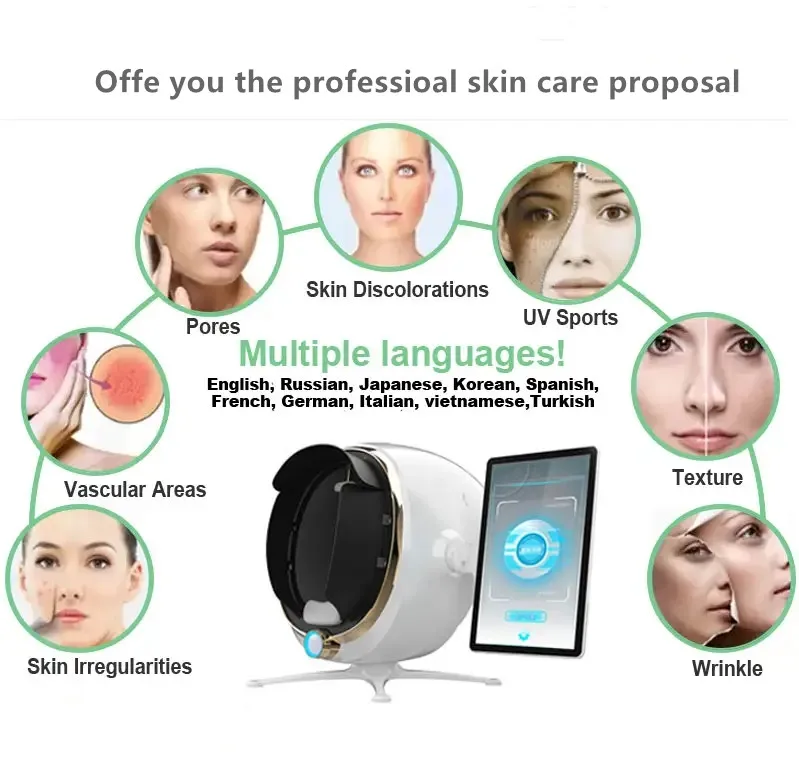 2023 Portable 3D Skin Analysis Machine Facial Skin Lamp Scan Skin Analyzer Machine Face Analyzer Machine