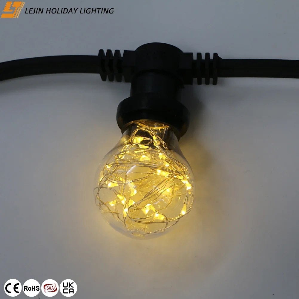 Factory direct E27 flat wire light festoon light for outdoor waterproof