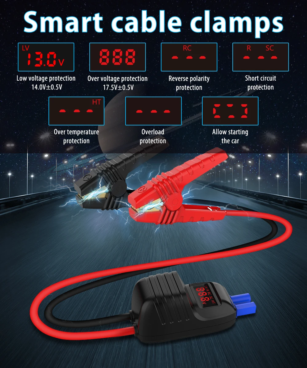 Utrai 1000A Peak Current Jumpstart 12V/8A jump starter power bank portable car battery mini jump starter