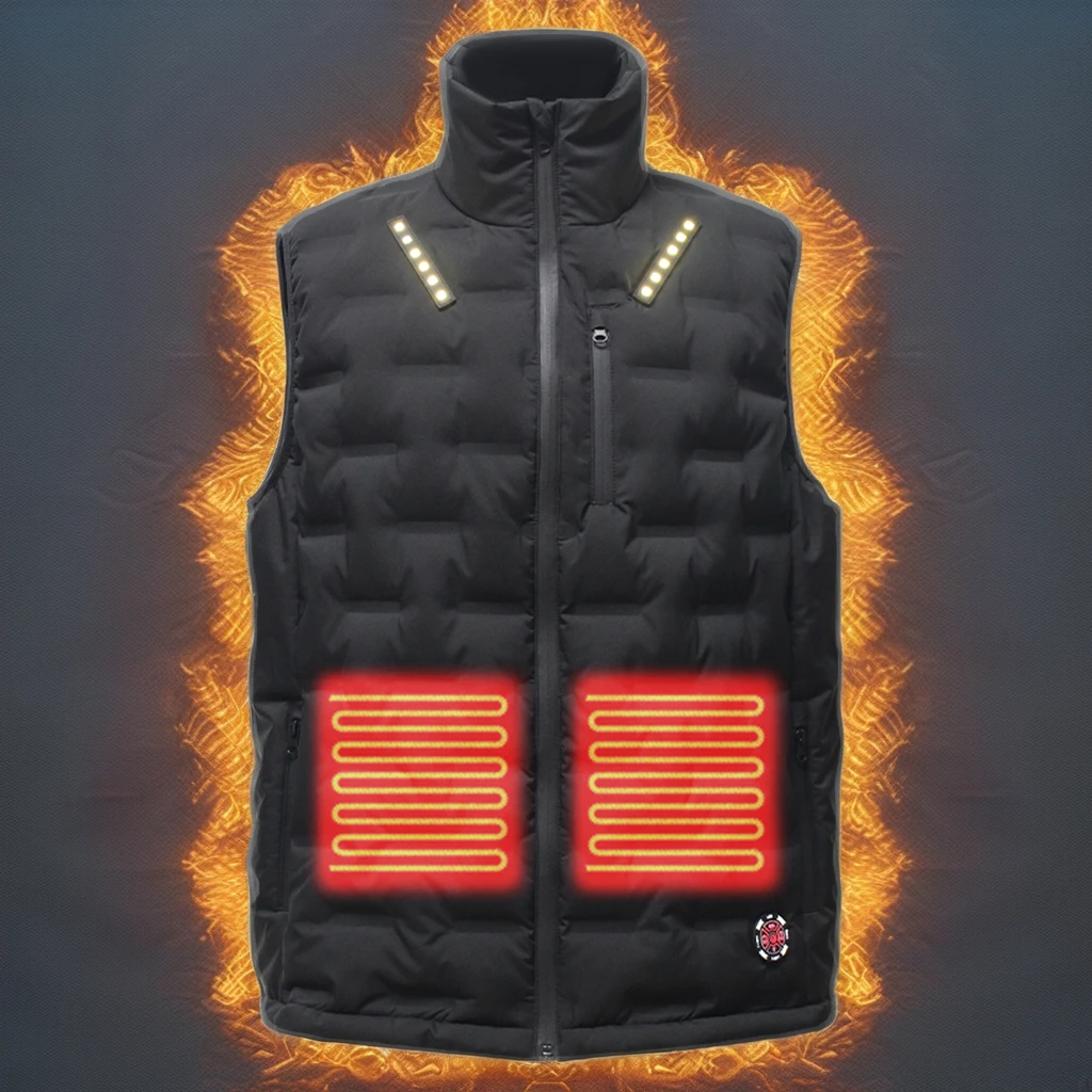 Heated Vest 12V Green Reducing Hunting Diving Battery Electric Winter Men Bike Heated Vest Custom Logo