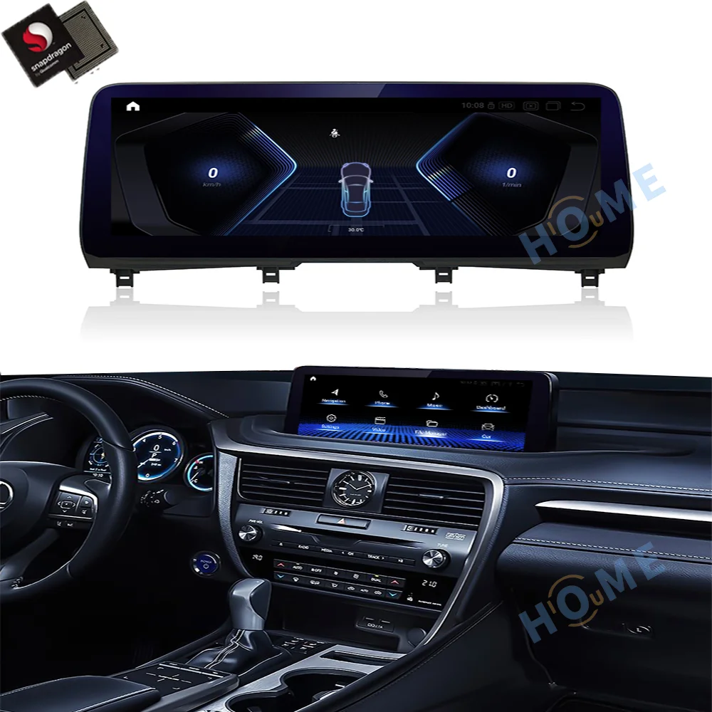 Android 12 Qualcomm Snapdragon 12.5 Inch Car Radio Multimedia Video Player CarPlay Autoradio For Lexus RX RX200T RX270 RX300