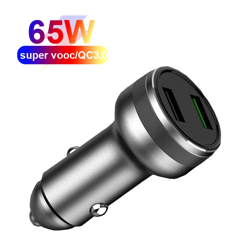  Автомобильное зарядное устройство для телефона 6 А 2 USB 3 0 PD порта быстрая зарядка Тип C автомобильное OPPO VOOC портативное