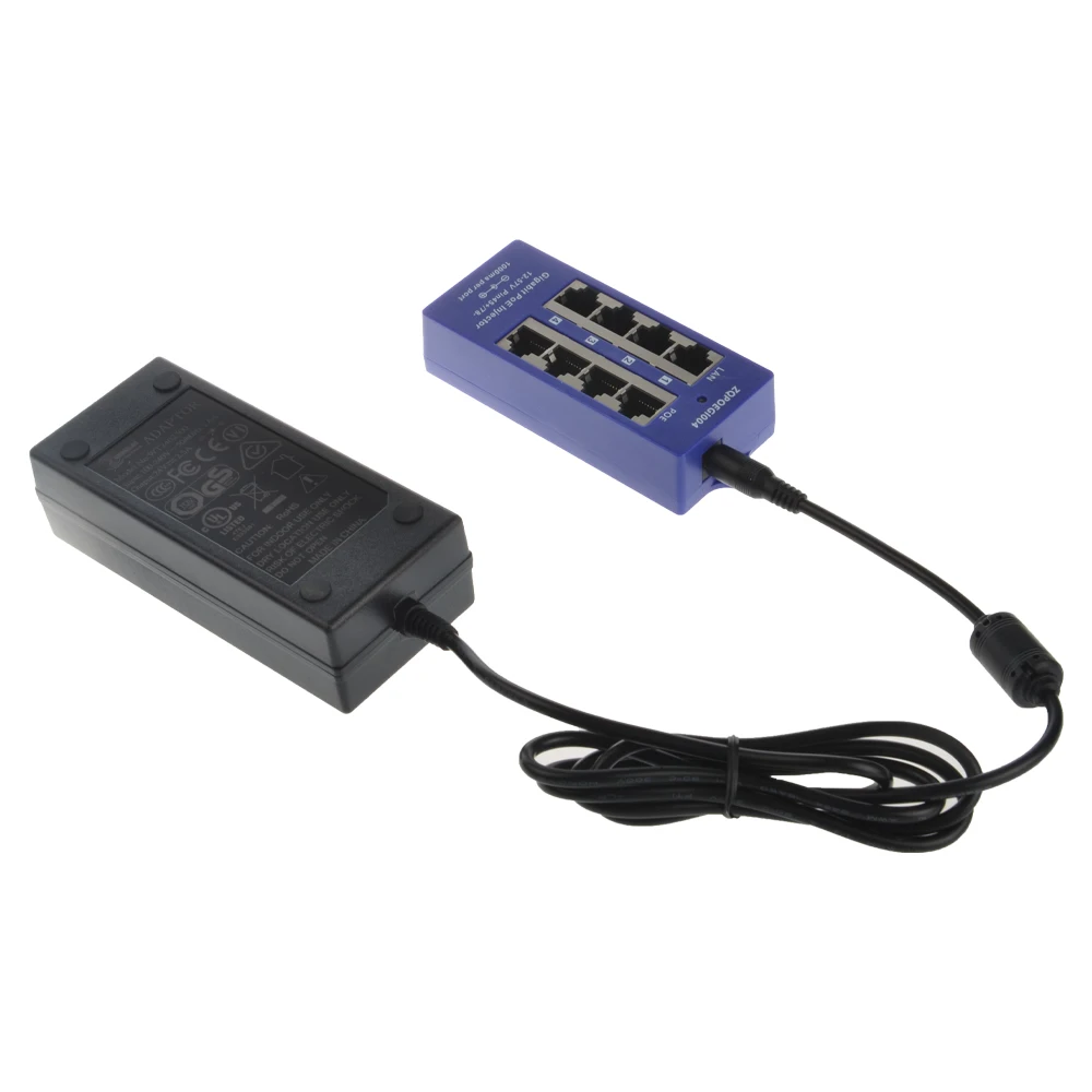 Многопортовый пассивный инжектор 48 в 60 Вт gigabit poe с 4 портами для устройств 802.3af IP-камеры WiFi