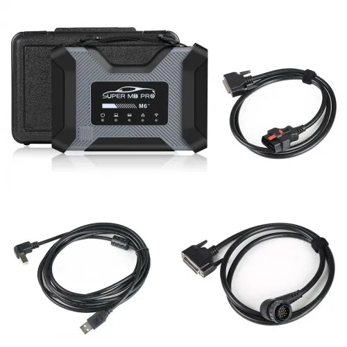 2023  SUPER MB PRO M6+ for Benz Trucks Diagnoses Wireless Diagnosis Tool with OBD2 16pin Cable + USB Cable + 14pin