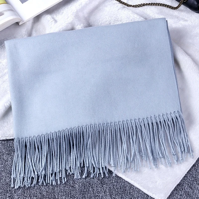 Warm Scarves Winter Acrylic Tassel 100% Acrylic Scarf Solid Color Acrylic Luxury Scarves
