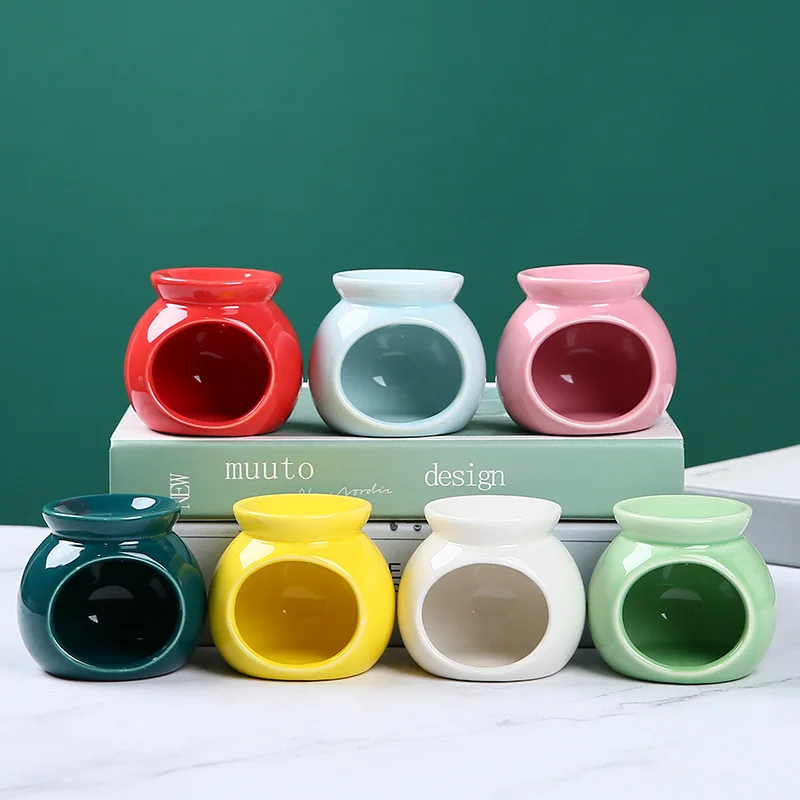 Home Decoration Porcelain Candle Holder Cup Mini Ceramic Melts Burner Colorfully Christmas Candle Wax Warmer