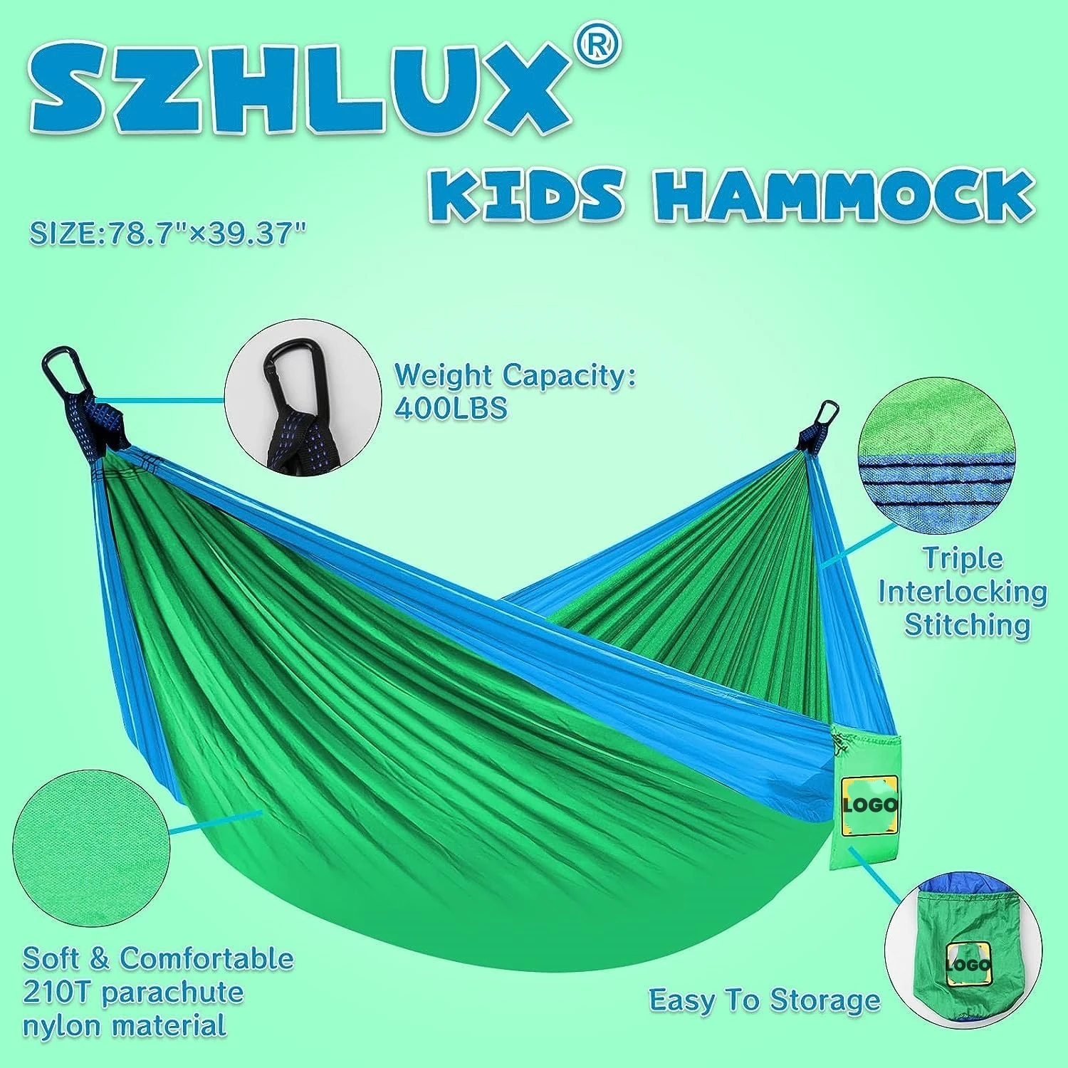 Popular Cute Colorful Breathable Portable Nylon Swing Parachuter Ripstop Kid Hammock Children Hanging Chair