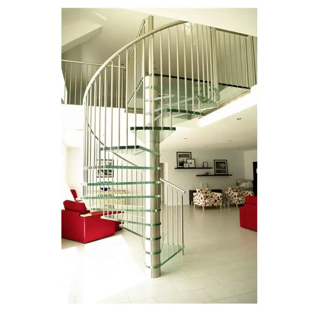 CBDMART Spiral Staircase Iron Aluminum Spiral Staircase Exterior Cast Iron Spiral Staircase