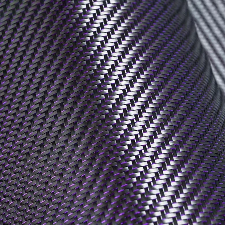 purple twill metallic glitter carbon fiber fabric for auto parts