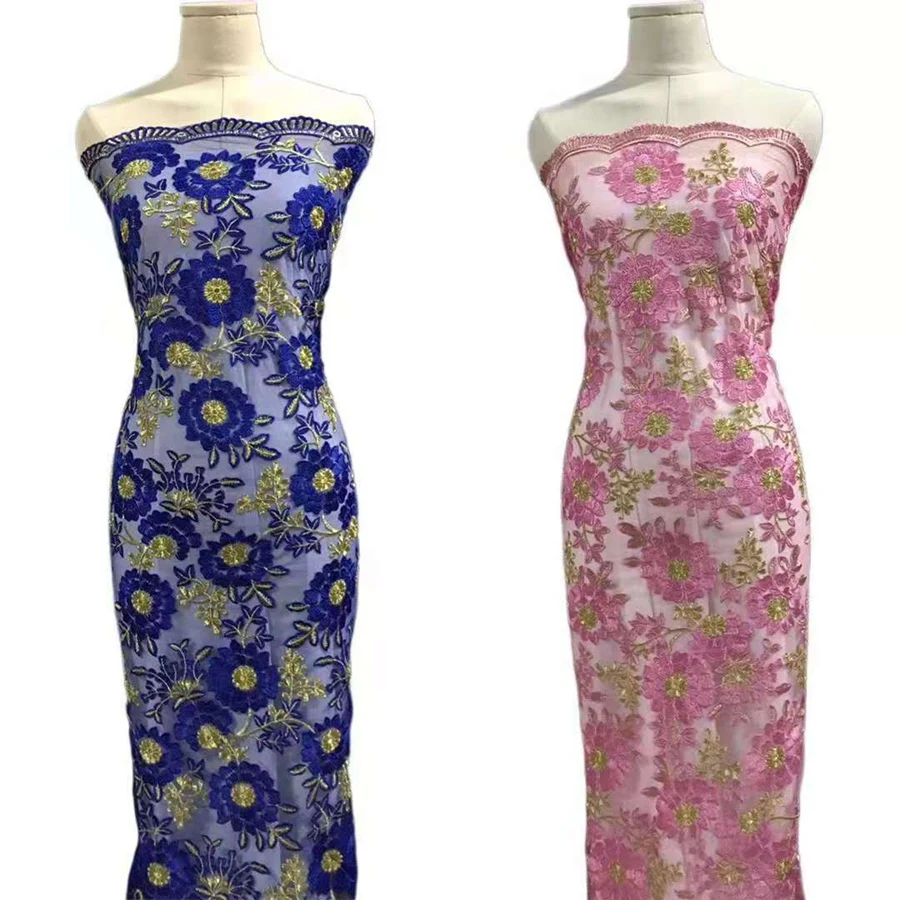 Market In Dubai African Guipure Embroidery Austrian White Lace Fabric For Wedding Dress