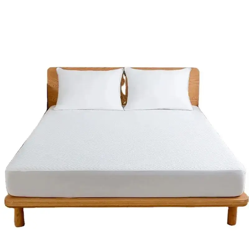 Водонепроницаемый бамбуковый протектор матраса Twin King Size однотонная строчка для постельного белья и кровати