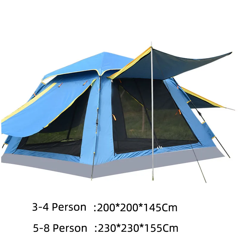 Automatic Four sided Camping Tent 210D Oxford UV proof Instant Pop up Beach Tent Waterproof Canopy Rain Fly Dome Tent