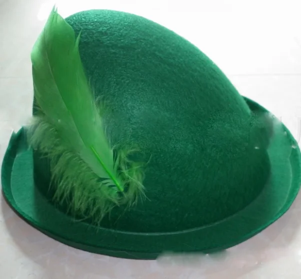 Заводская рекламная зеленая шляпа с пером для пивной вечеринки