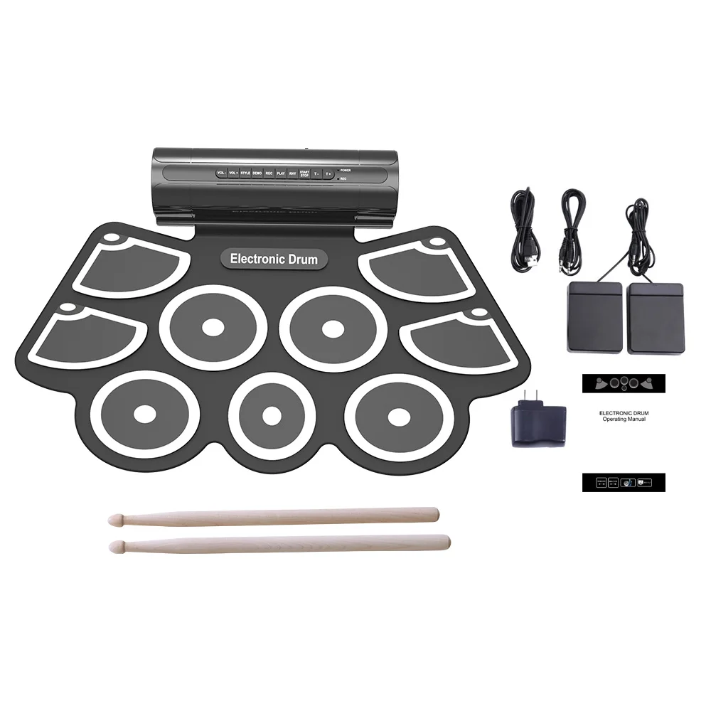 Musical Baby Drum Midi Usb Roll Up Drum Kit Driver Digital Drum Sticks Electronic Percussion