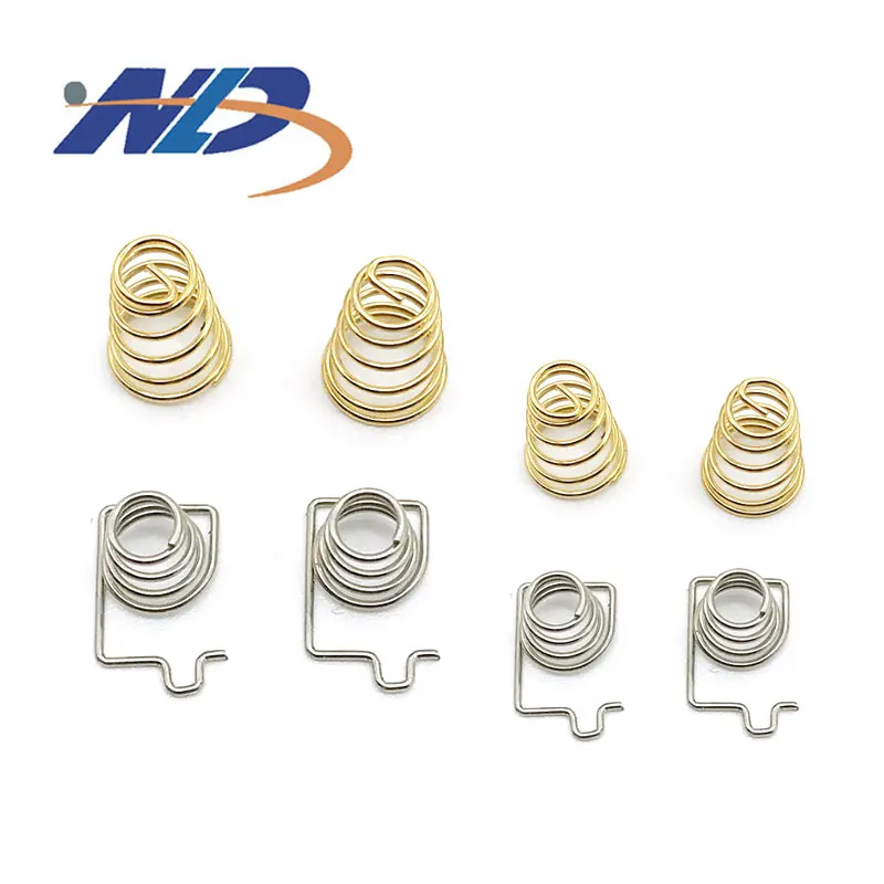 Manufacturer 1mm conical cylindrical tower AA battery copper positive and negative contact compression spring