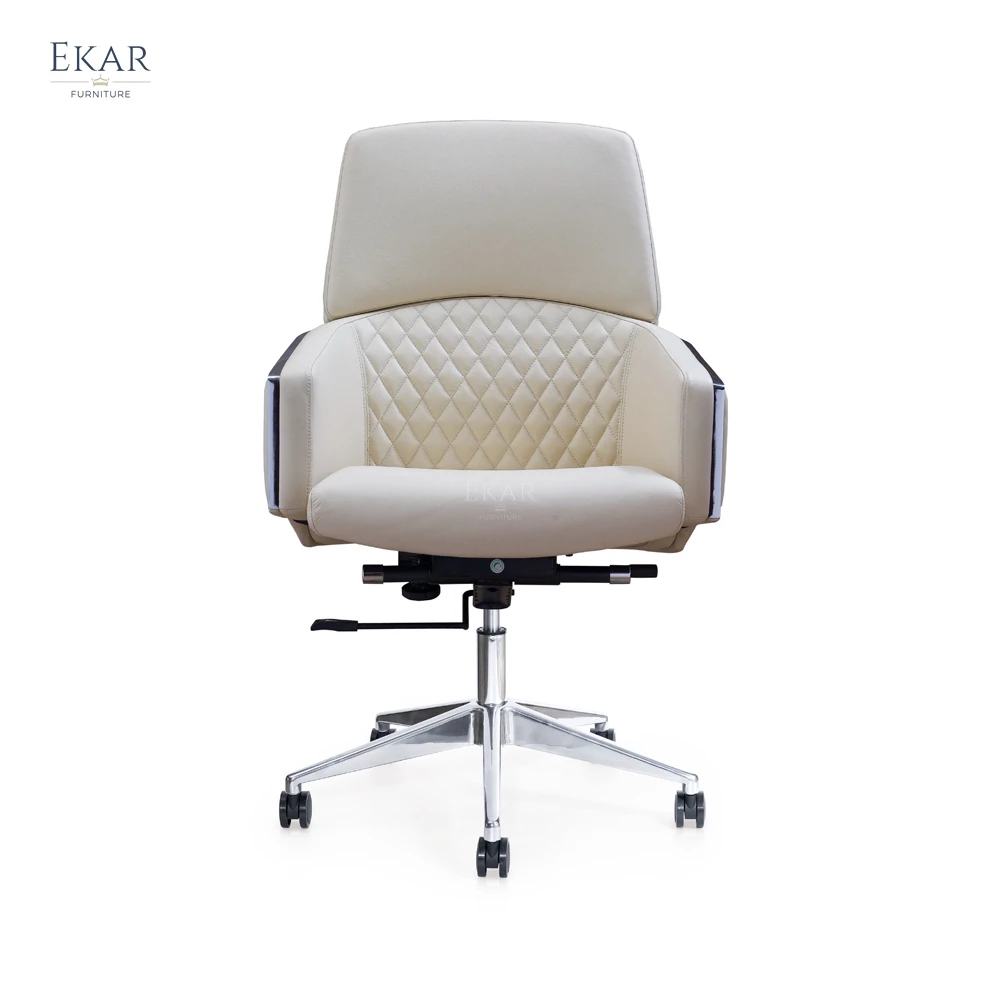 Elegant Italian Imported Top-Grain Leather Armrest Office Chair - Ultimate Executive Comfort