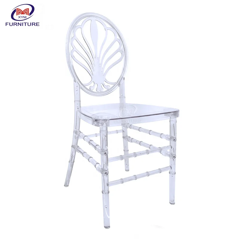 Latest polycarbonate round back chiavari wedding acrylic transparent resin peacock chairs event