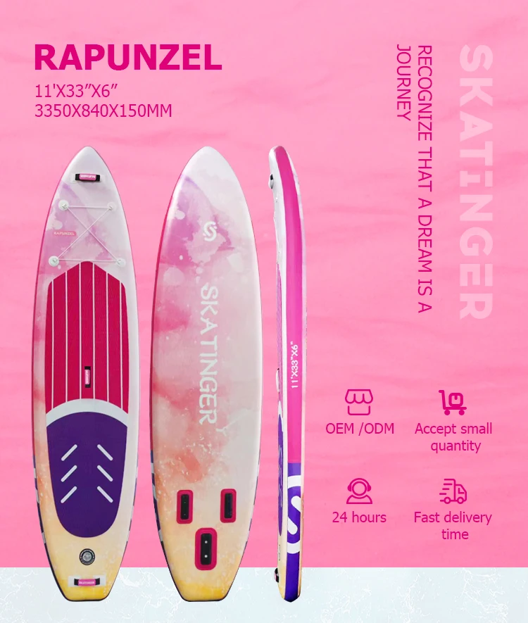 SKATINGER WEIHAI manufacturer OEM paddle board pink color inflatable sup for girl
